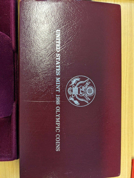 USA United States 1988 $1 Dollar Olympics Seoul Silver - S - Proof with box