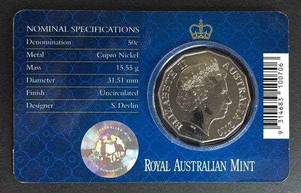 Australia 2010 Royal Engagement 50 cents Carded Uncirculated Coin