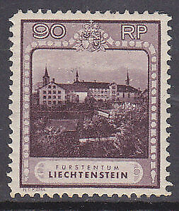 Liechtenstein SG 106 90r purple Schellenberg Monastery MLH