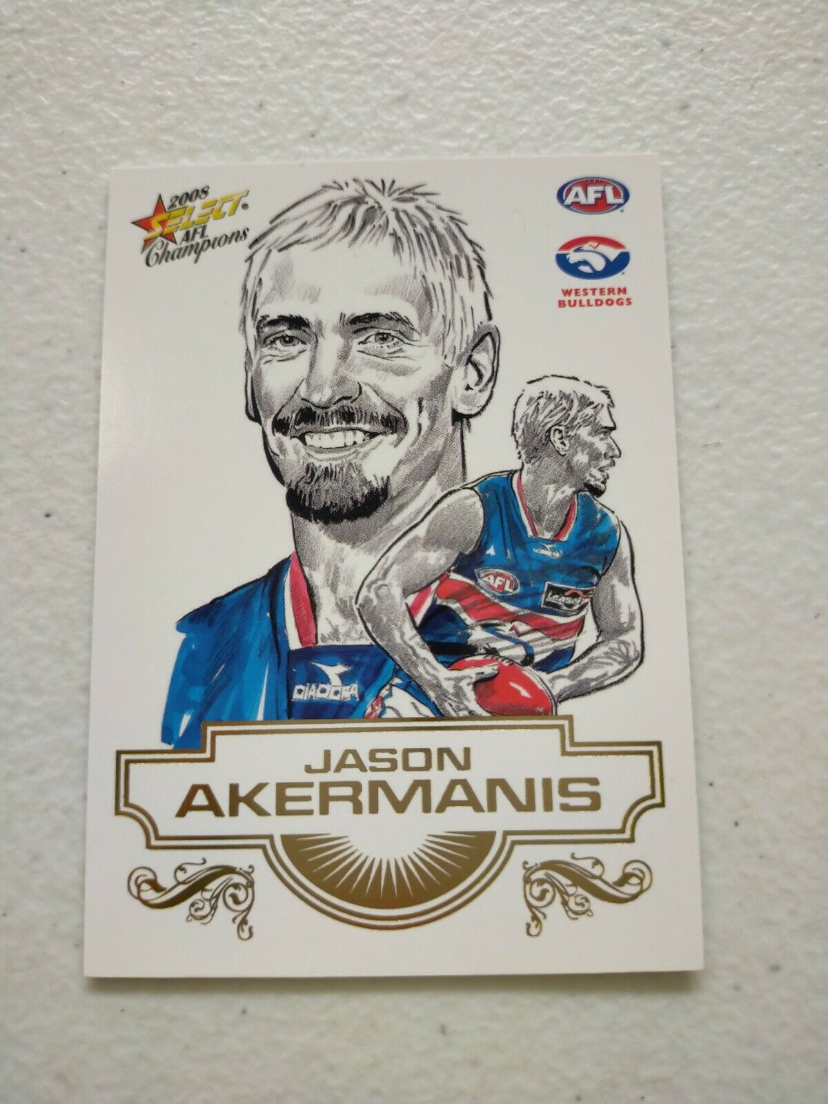 2008 Select AFL Champions Sketch Card Jason Akermanis Western Bulldogs
