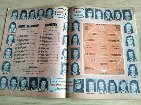 VFL 1974 Preliminary Final Football Record Hawthorn v North Melbourne