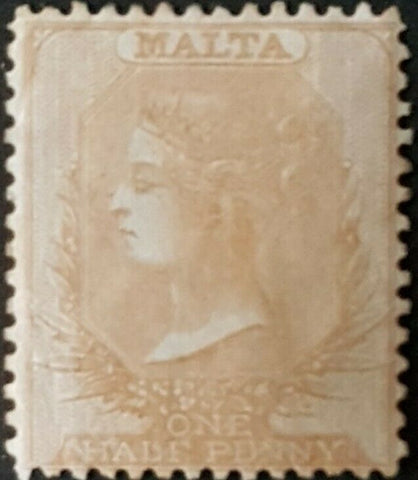 Malta ½d Queen Victoria no watermark Perf 14 mint SG 3 certificate