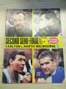 VFL 1979 2nd Semi Final Football Record Carlton v North Melbourne