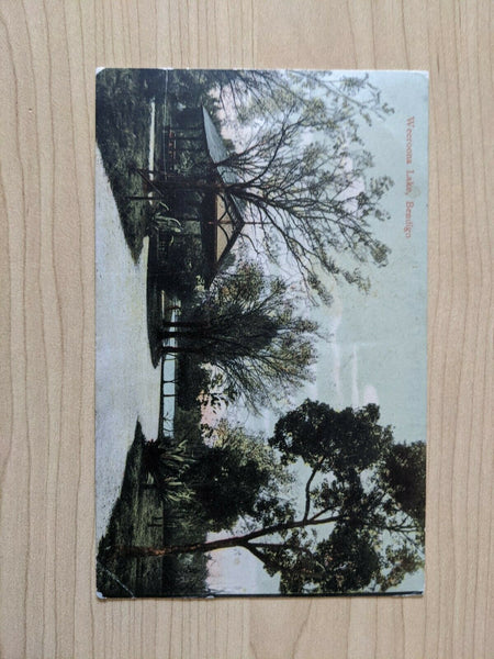 Weeroona Lake Bendigo Postcard sent via Traveling Post Office MG3 East Malvern.