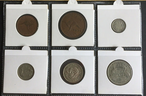 Australia 1953 Pre Decimal 6 Coin Set  IDEAL BIRTHDAY GIFT