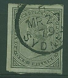 NSW Australian States SG 221e 1/- black Imperf FU