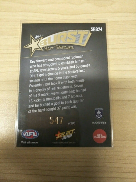 Select 2018 Black Starburst Matt Taberner Fremantle No. 547/600