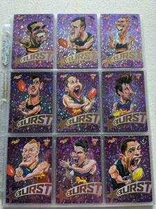 2017 AFL Select Footy Stars Purple Burst Complete Set of 72