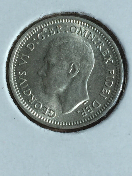 Australia 1951 PL Threepence 3d Brilliant Uncirculated. London Mint