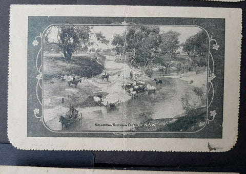 Australia Letter Card 1d KGV Die 1 Billabong Riverina District NSW sheep ACSC LC