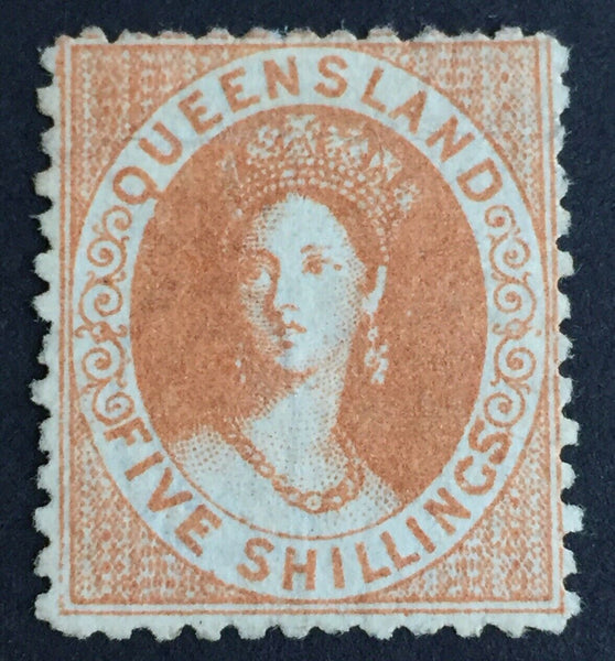 Queensland Australian States SG 124 5/- Yellow-Orchre Chalon MH