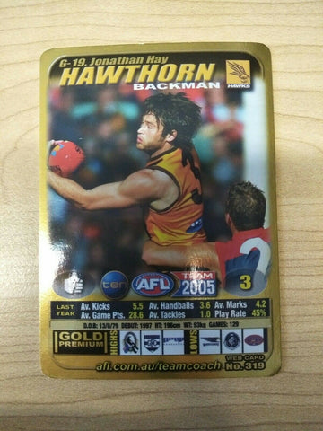 2005 Teamcoach Gold Premium Prize Card Jonathan Hay Hawthorn