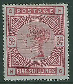 Great Britain SG 180 5/- Rose Mint Hinged