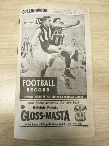 VFL 1964 July 25 Football Record Collingwood v Footscray