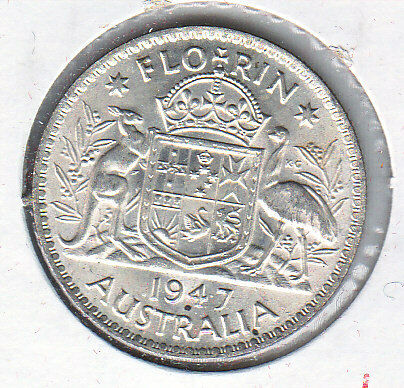 Australia 1947 2/-  Florin Uncirculated