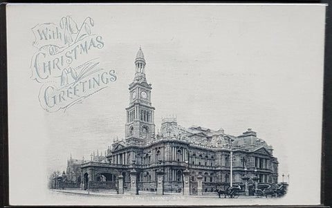 NSW 1d Arms Post Card Greetings from Town Hall Sydney HG 19b  mint