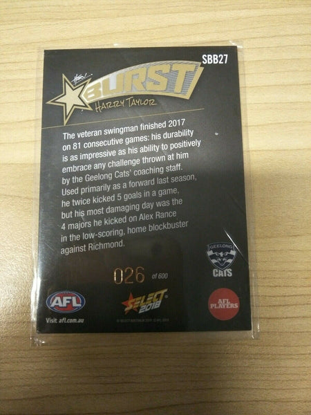 Select 2018 Black Starburst Harry Taylor Geelong No. 26/600
