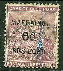 Mafeking Cape of Good Hope South Africa 6d on 3d magenta scouts SG 4 Used