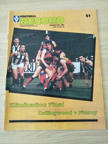 VFL 1984 Elimination Final Football Record Collingwood v Fitzroy