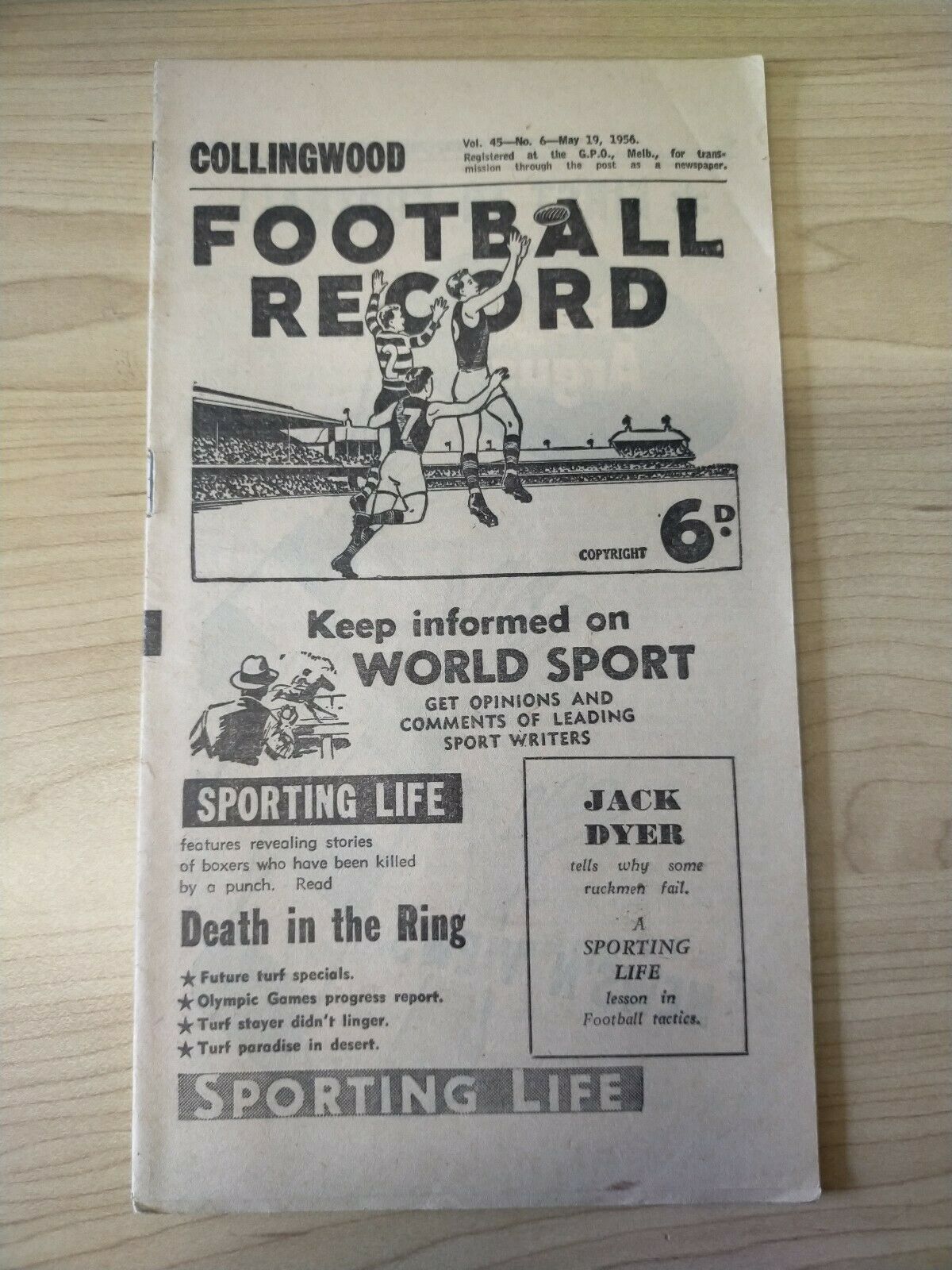 VFL 1956 May 19 Football Record Collingwood v Geelong