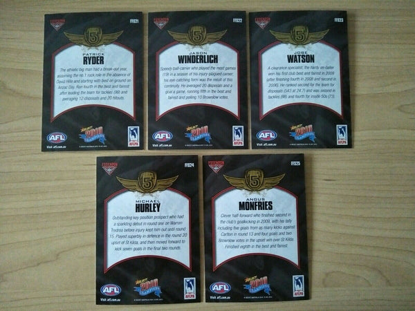 2010 Select Champions Gold Force Signature Team Set Of 5 Cards Essendon