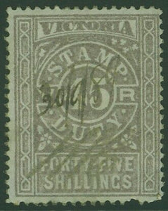 Victoria Australian States SG 247 45s dull brown-lilac Fiscal used Stamp