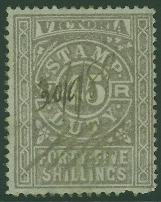 Victoria Australian States SG 247 45s dull brown-lilac Fiscal used Stamp