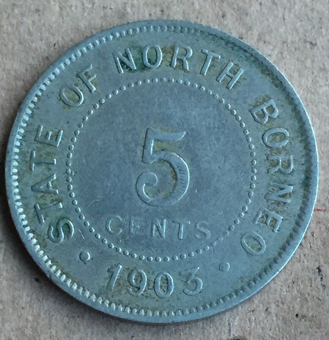 North Borneo 1903 5 Cents Fine Condition