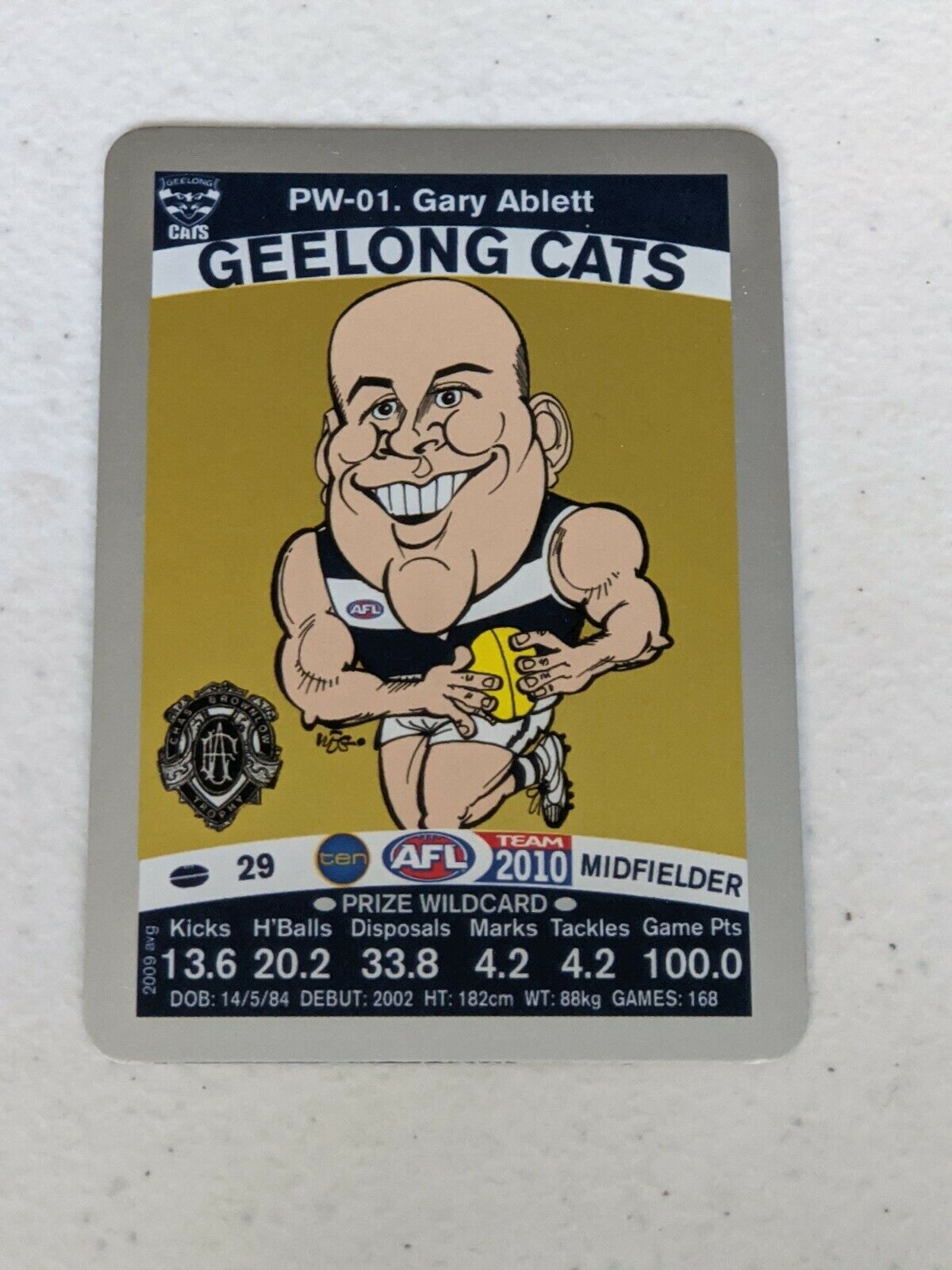 2010 AFL Teamcoach PW-01 Gary Ablett Brownlow Medal Trophy Wildcard