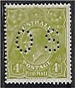 Australia KGV SG O94 4d Olive Small Multiple wmk Perf 14 perforated OS MUH