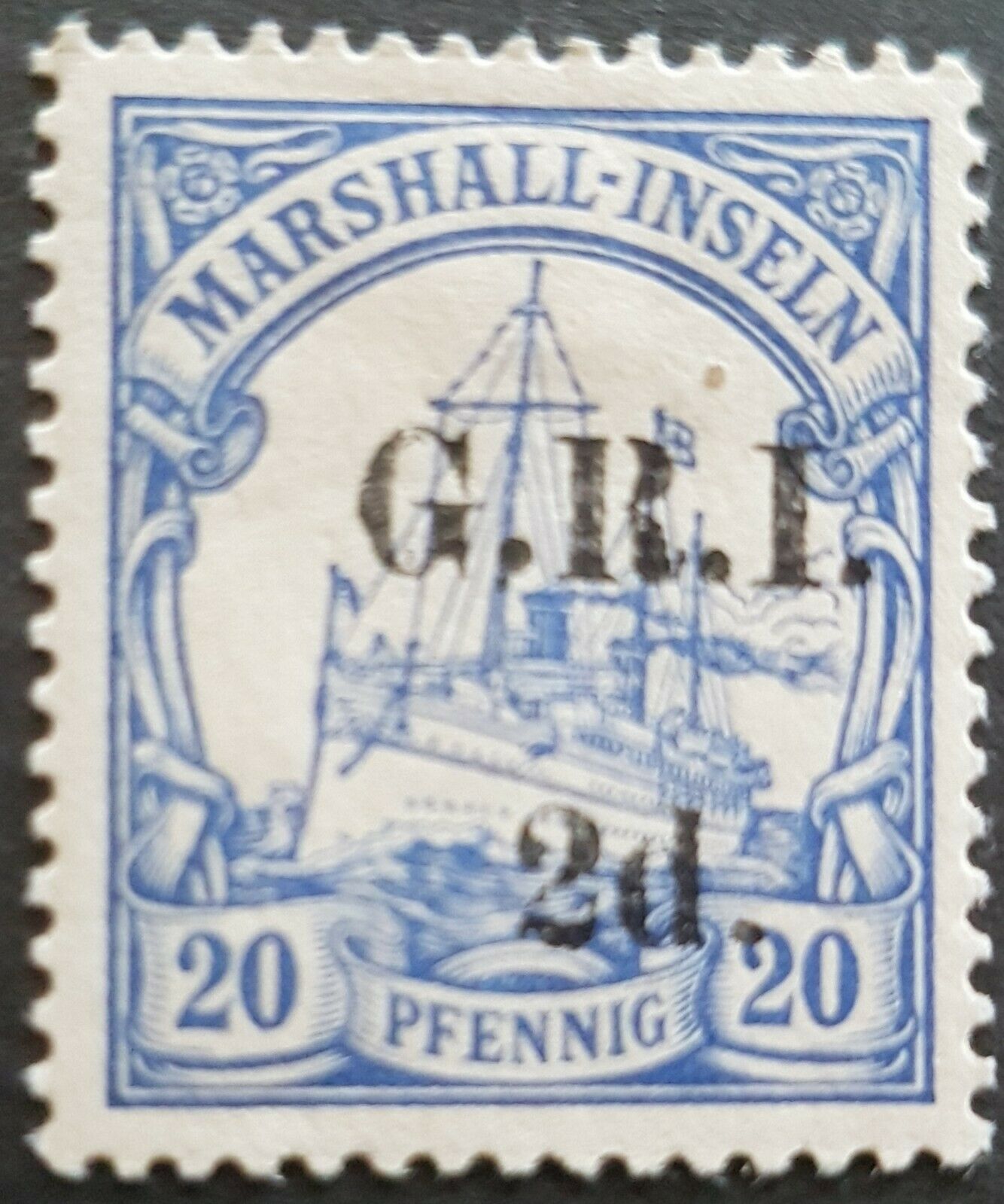 2d GRI on 20pf Marshall Islands German Colonies New Guinea SG 53, M