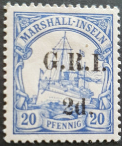 2d GRI on 20pf Marshall Islands German Colonies New Guinea SG 53, M