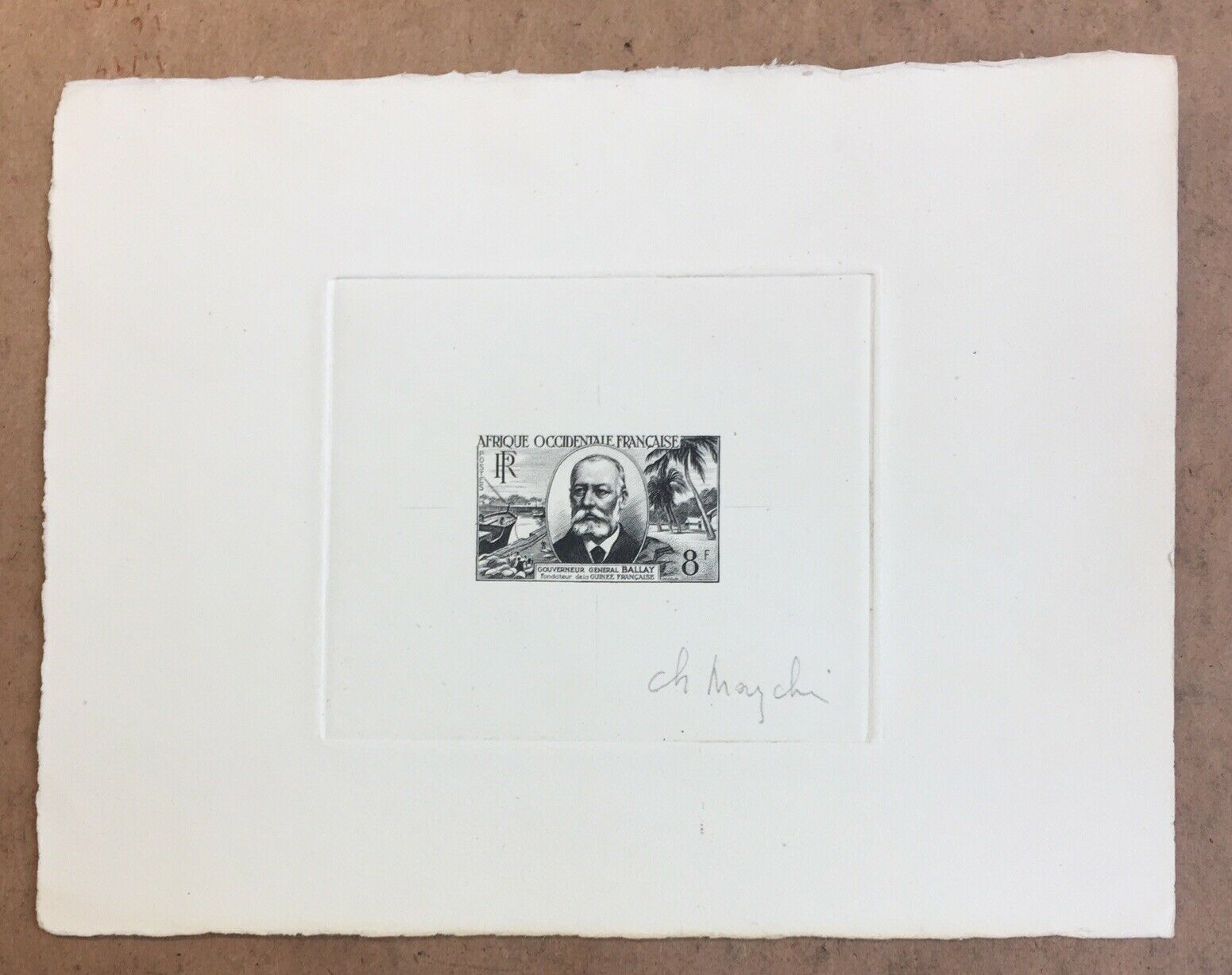 French West Africa 1951 Governor General Ballay. Artist Signed Die Proof SG71