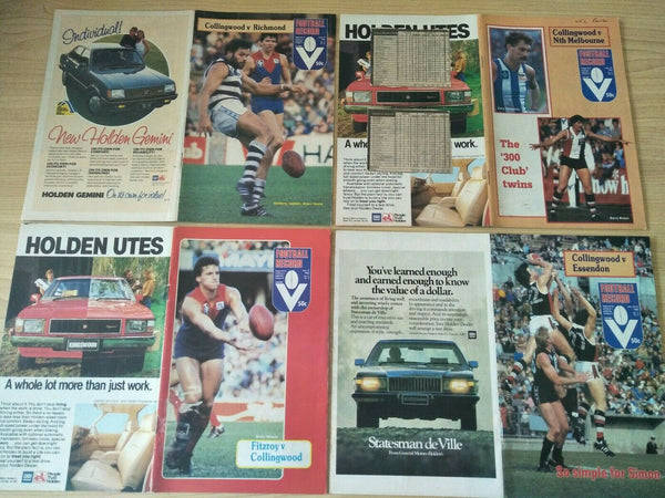 Lot Of 1982 VFL Football Records Collingwood Games x 21