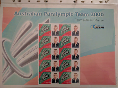 Australia SES 2000 Paralympic Team Member Stamps Timothy Sullivan