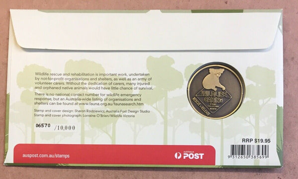 2010 Australian Wildlife Rescue With Koala Medallion PNC 1st Day Issue