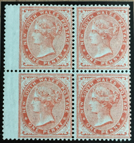 Australian States NSW SG 187 1862-65 De La Rue 1d Dull Red No Watermark VF MUH