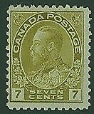 Canada SG 206b 7c straw KGV Mint Hinged