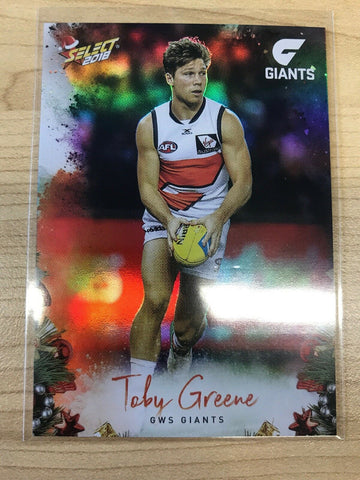 AFL 2018 Select Christmas Holofoil Card X99 - GWS, Toby Greene