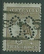 Australia SG O11 2/- Brown Kangaroo 1st Watermark Perforated Large OS Used