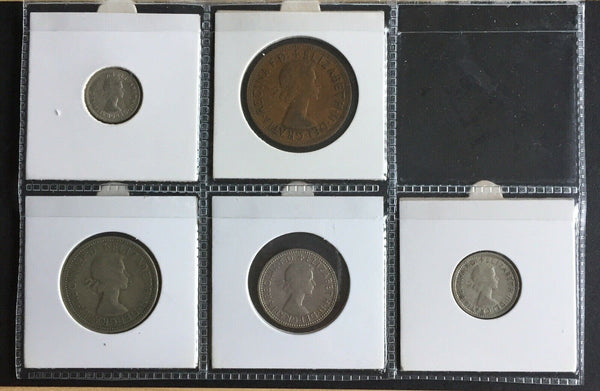 Australia 1956 Pre Decimal 5 Coin Set  (no Halfpenny Issued) IDEAL BIRTHDAY GIFT