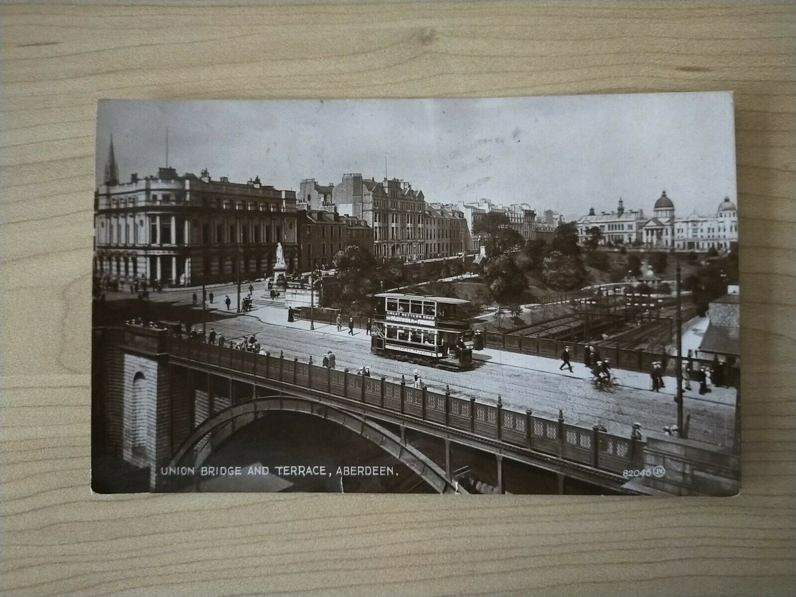 Scotland 1929 Vintage Postcard Union Bridge & Terrace Aberdeen Unpaid Postage Due
