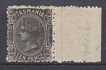 Tasmania Australian States SG134 10d black error Wmk inverted and reversed. MUH