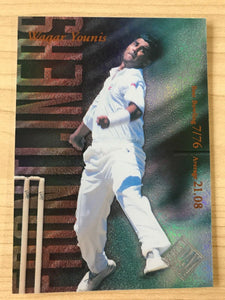 Futera Frontliners First Day Issue Cricket Card 1996 Waqar Younis #422 Of 5000