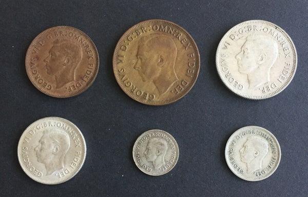 Australia 1952 Pre Decimal 6 Coin Set IDEAL BIRTHDAY GIFT