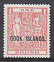 Cook Islands Pacific Islands New Zealand SG 134 £1 pink arms mint unhinged