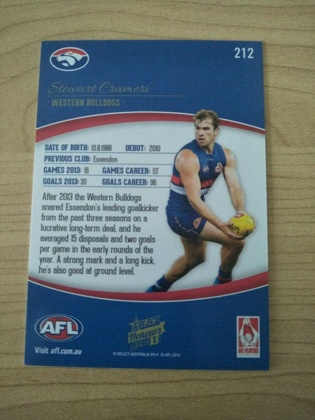 2014 Select AFL Honours Series 1 Promotional Card Stewart Crameri Bulldogs