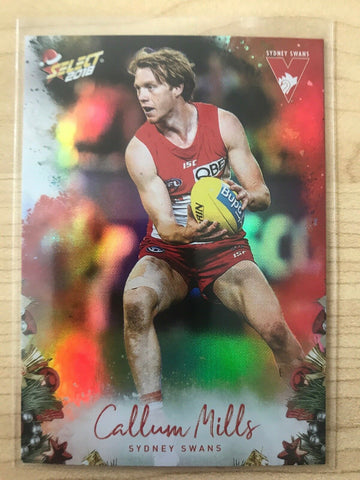 AFL 2018 Select Christmas Holofoil Card X188 - Sydney Swans, Callum Mills