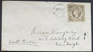 NSW- GB 6d Diadem SG 96 entire 13-3-1859 Sydney to Edinburgh