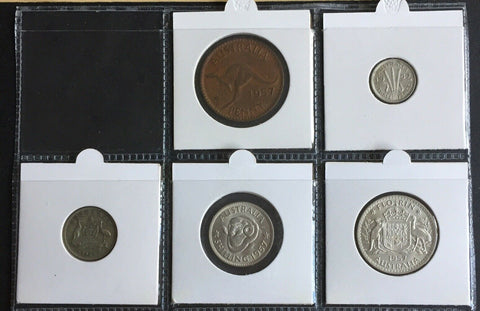 Australia 1957 Pre Decimal 5 Coin Set  IDEAL BIRTHDAY GIFT
